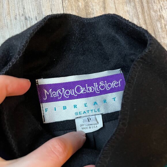 Vintage 80s Wool Coat Werable Art Marylou Ozbolt Storer Fibrearts Seatle P/Small - Picture 5 of 12